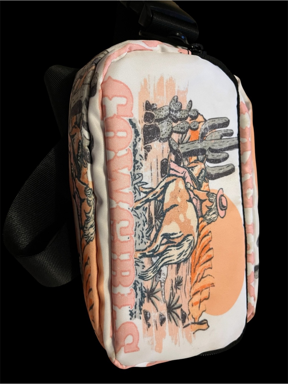 Peach Desert Illustration Crossbody Bag